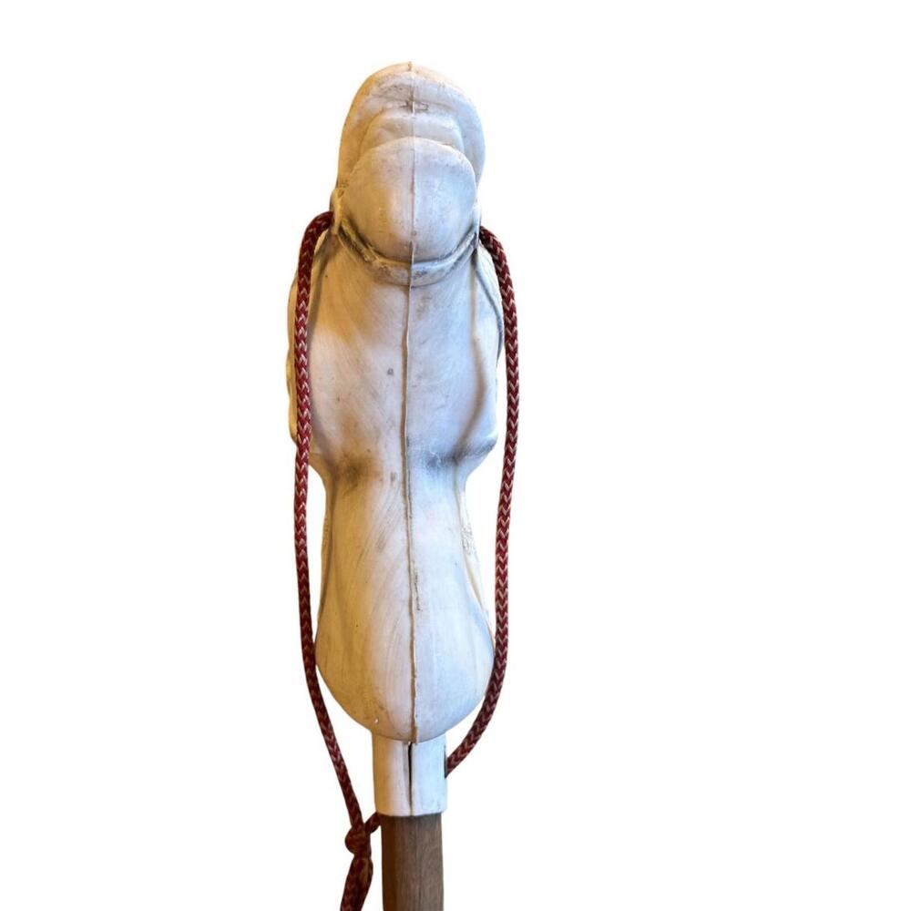 Vintage Wooden Blow Mold Hobby Horse Head Stick 34" Long - Picture 5 of 9
